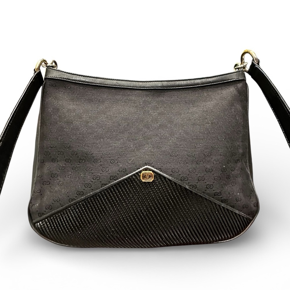 Vintage Gucci Navy GG Canvas Crescent Shoulder Bag